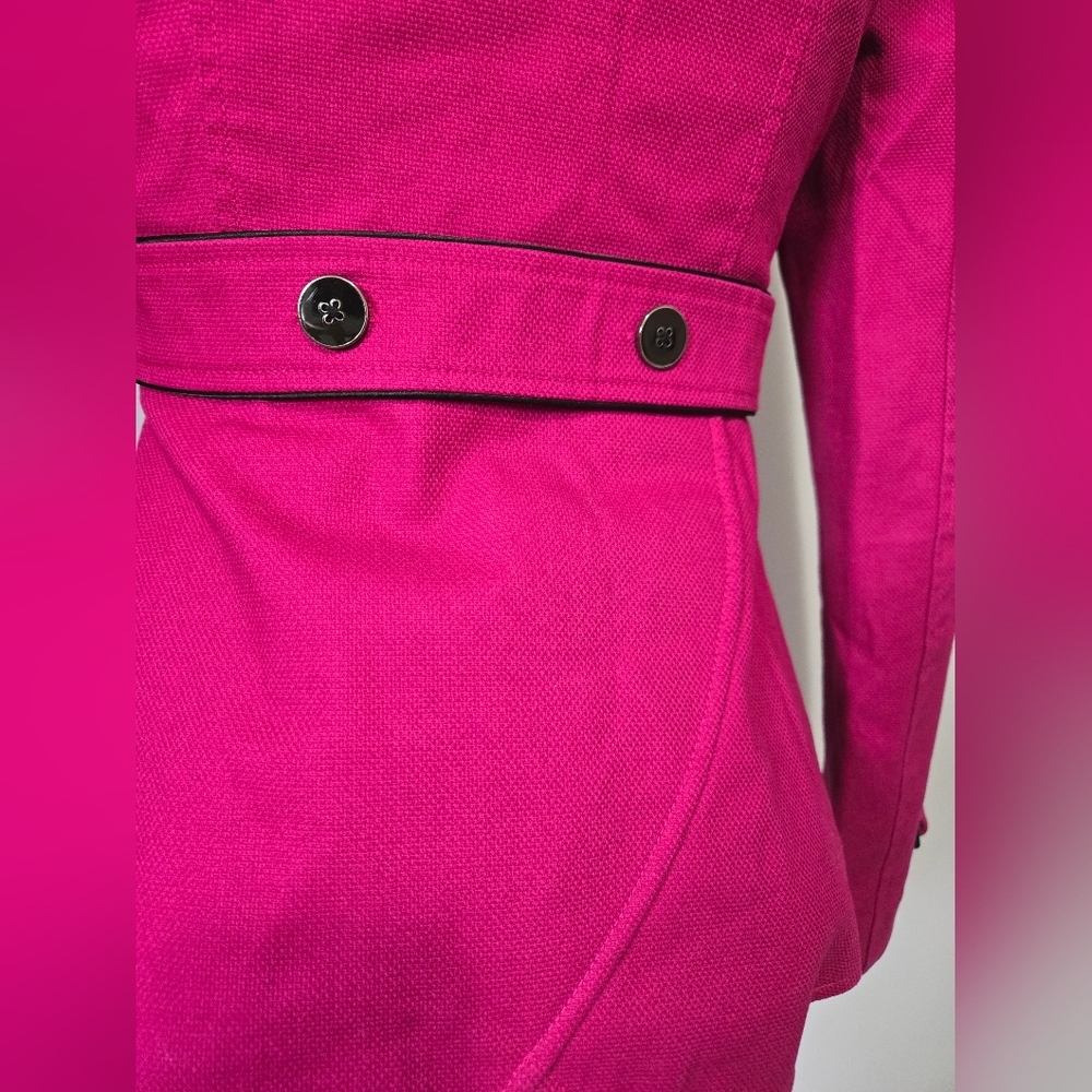SOIA & KYO Pink Asymmetrical Zip Jacket With Neck Strap. Size XS - Picture 5 of 16